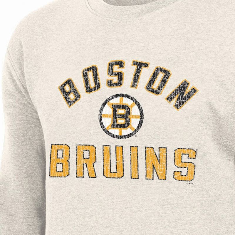 slide 3 of 3, NHL Boston Bruins Men's Long Sleeve Oat Crew Neck Fleece - M, 1 ct