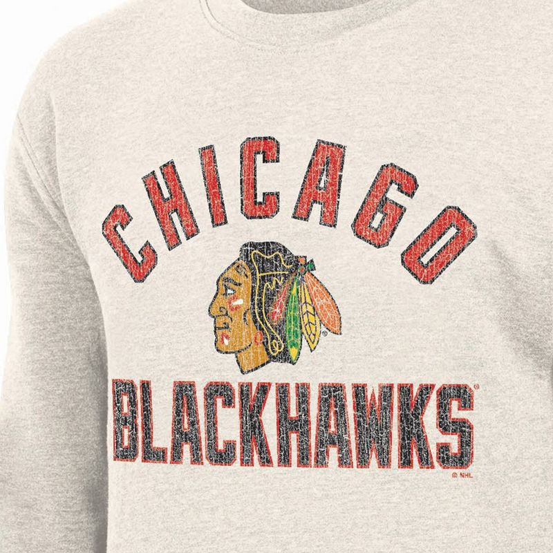 slide 3 of 3, NHL Chicago Blackhawks Men's Long Sleeve Oat Crew Neck Fleece - M, 1 ct