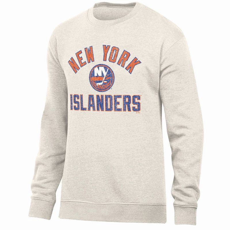 slide 1 of 3, NHL New York Islanders Men's Long Sleeve Oat Crew Neck Fleece - L, 1 ct