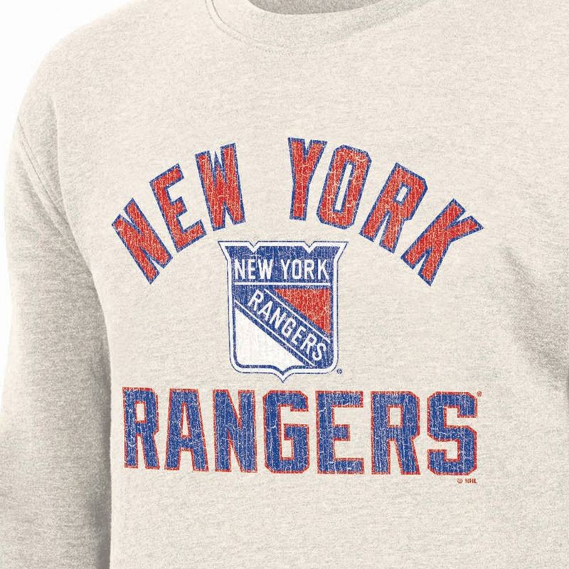 slide 3 of 3, NHL New York Rangers Men's Long Sleeve Oat Crew Neck Fleece - S, 1 ct