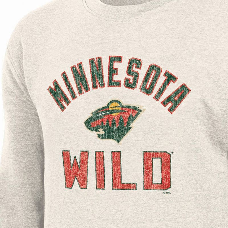 slide 3 of 3, NHL Minnesota Wild Men's Long Sleeve Oat Crew Neck Fleece - M, 1 ct