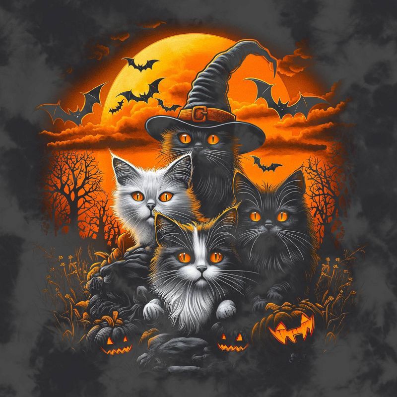 slide 3 of 3, Mad Engine Men's Cats Halloween T-Shirt - Black Wash XXL, 1 ct