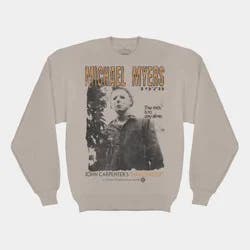 Men's Halloween Michael Myers Crewneck Sweatshirt - Tan S