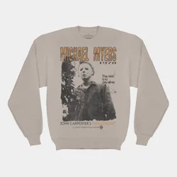 Men's Halloween Michael Myers Crewneck Sweatshirt - Tan XXL