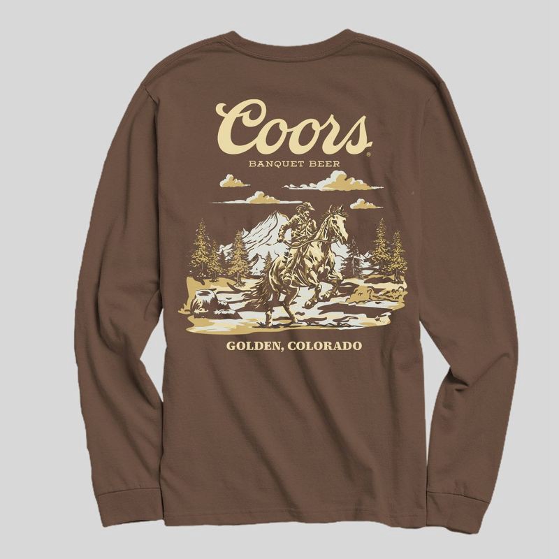slide 3 of 4, Miller Men's Coors Long Sleeve T-Shirt - Brown L, 1 ct