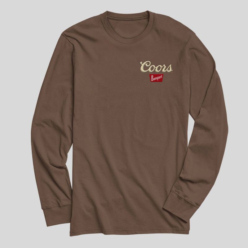 slide 1 of 4, Miller Men's Coors Long Sleeve T-Shirt - Brown L, 1 ct