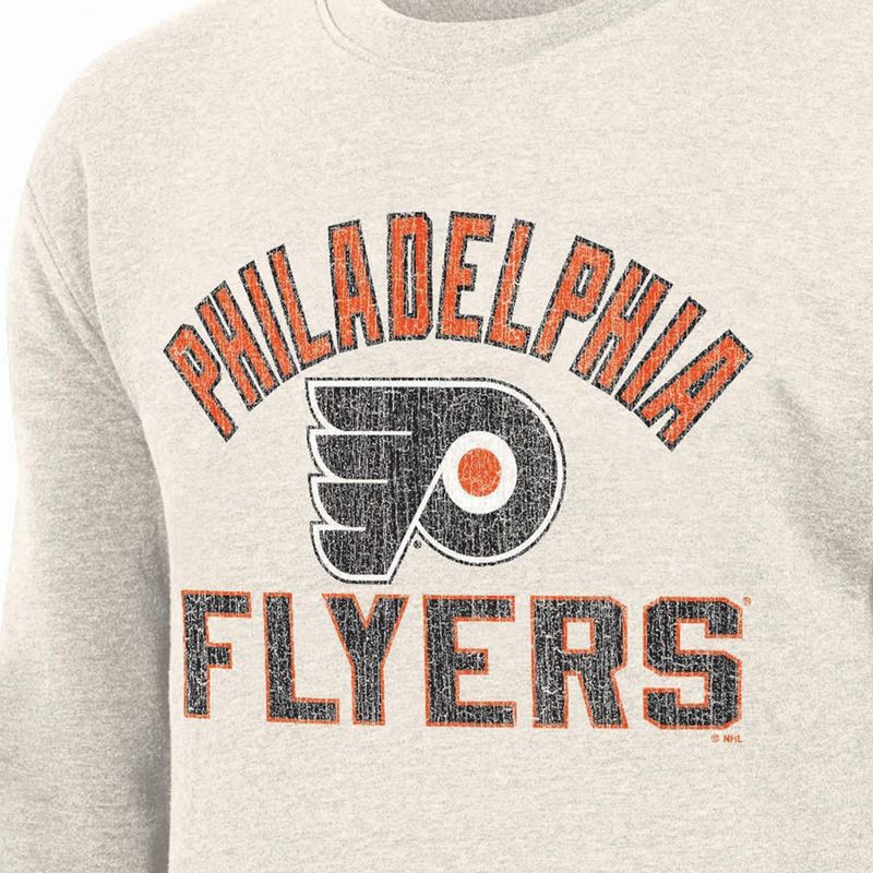 slide 3 of 3, NHL Philadelphia Flyers Men's Long Sleeve Oat Crew Neck Fleece - M, 1 ct
