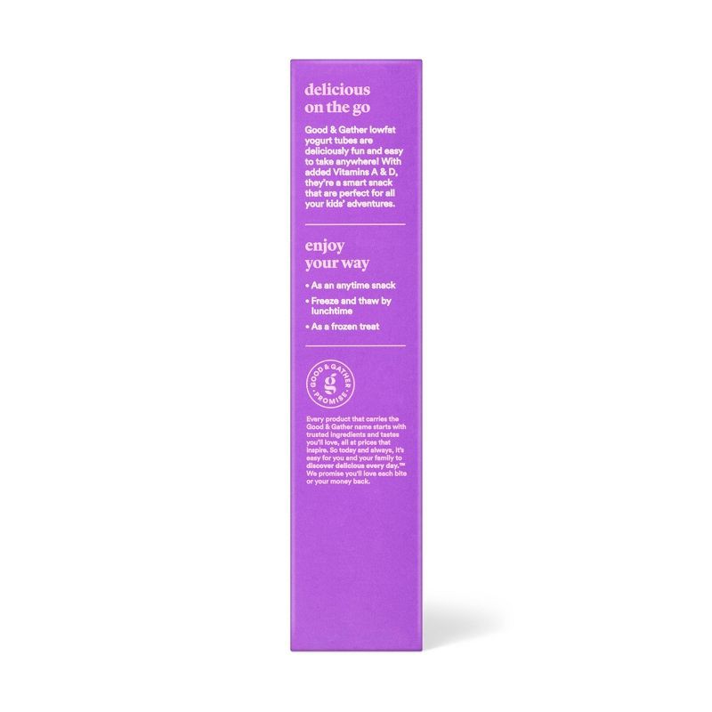 slide 3 of 5, Mixed Berry Low Fat Kids' Yogurt Tubes - 1lbs/8ct - Good & Gather™, 1 lb, 8 ct