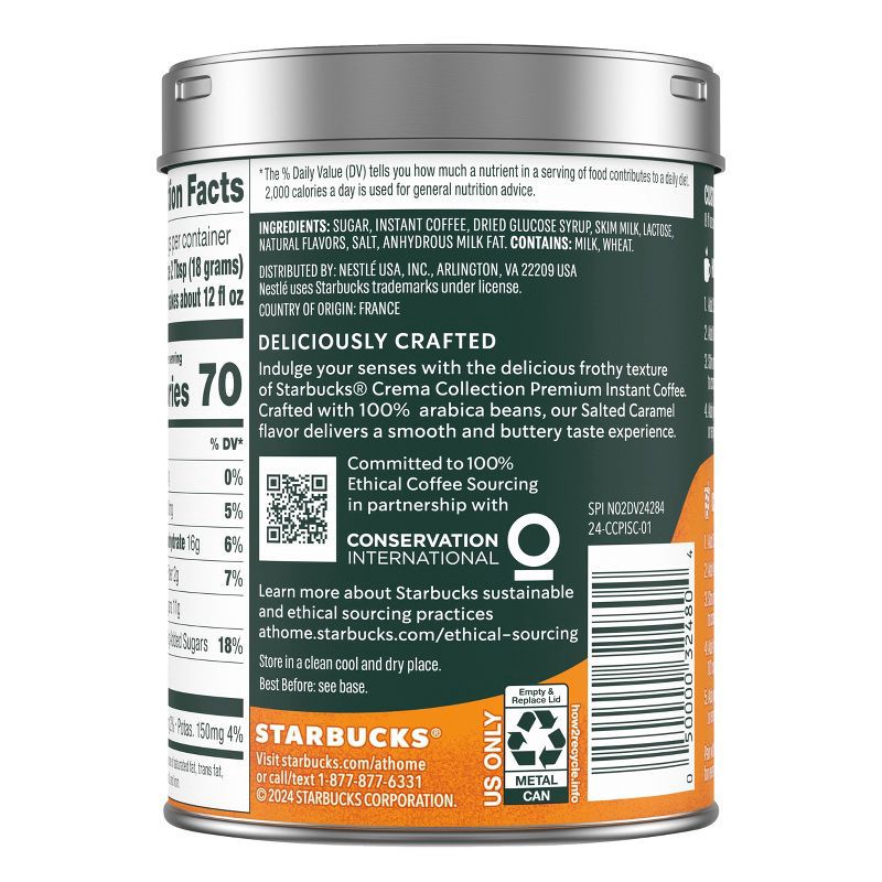 slide 2 of 9, Starbucks Crema Collection Premium Salted Caramel Flavored Instant Coffee - 7.12oz, 7.12 oz
