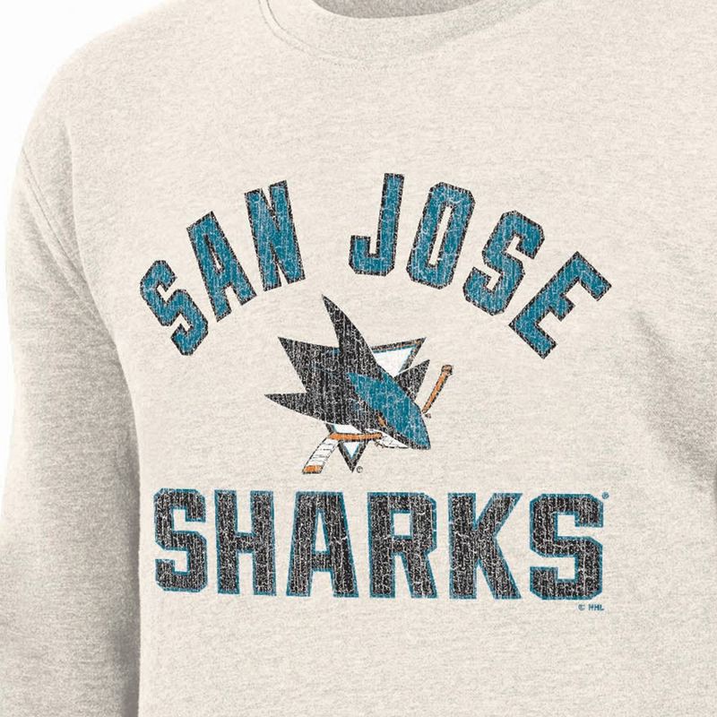 slide 3 of 3, NHL San Jose Sharks Men's Long Sleeve Oat Crew Neck Fleece - L, 1 ct