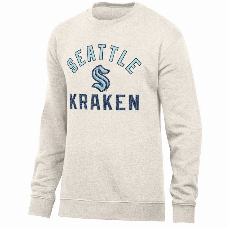 slide 1 of 3, NHL Seattle Kraken Men's Long Sleeve Oat Crew Neck Fleece - M, 1 ct