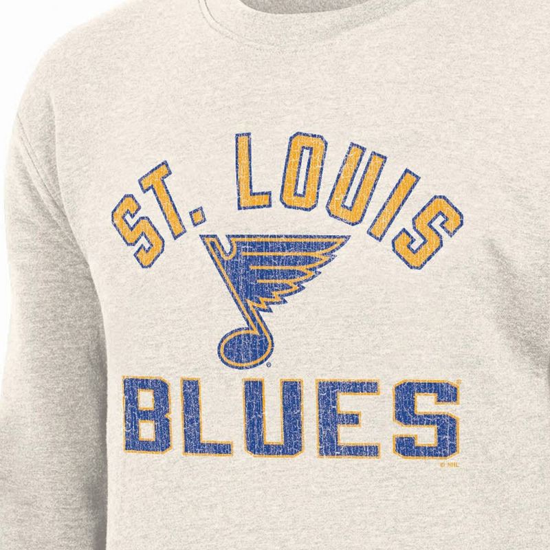 slide 3 of 3, NHL St. Louis Blues Men's Long Sleeve Oat Crew Neck Fleece - S, 1 ct