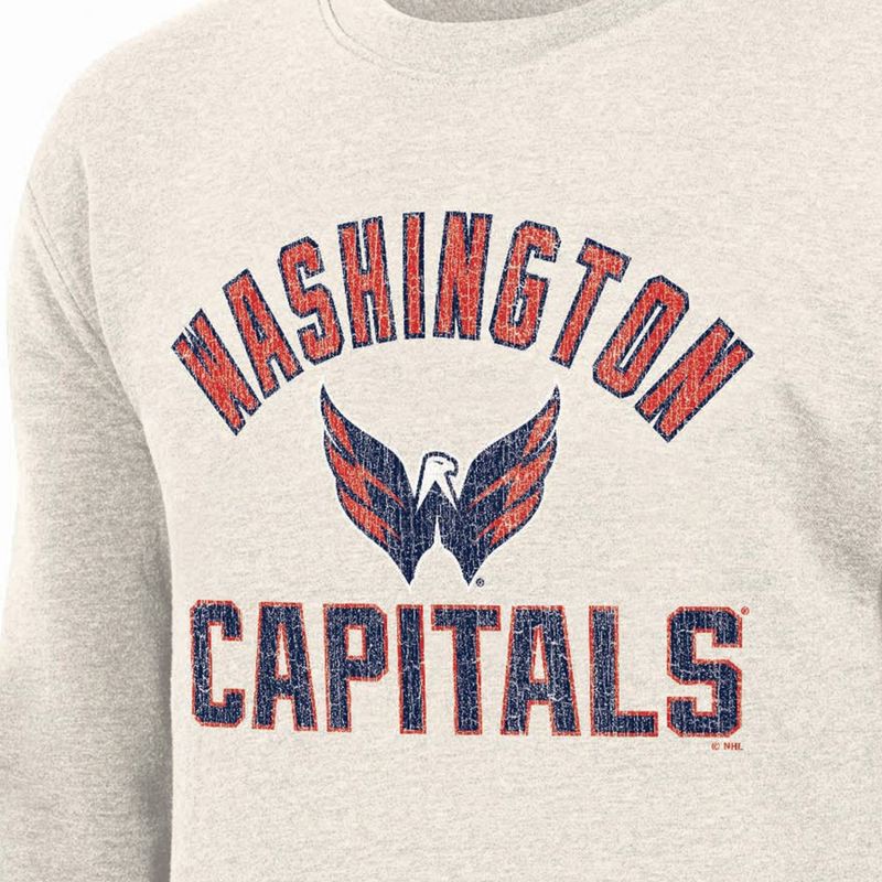 slide 3 of 3, NHL Washington Capitals Men's Long Sleeve Oat Crew Neck Fleece - M, 1 ct