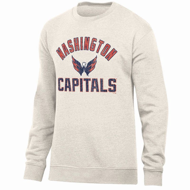 slide 1 of 3, NHL Washington Capitals Men's Long Sleeve Oat Crew Neck Fleece - L, 1 ct