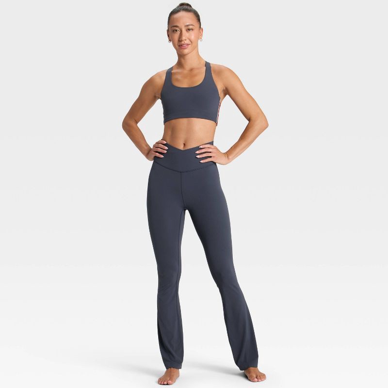 slide 3 of 5, Women's Everyday Soft Crossover Flare Leggings - All In Motion™ Navy Blue XXL, 1 ct