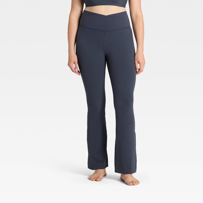 slide 4 of 5, Women's Everyday Soft Crossover Flare Leggings - All In Motion™ Navy Blue XXL, 1 ct