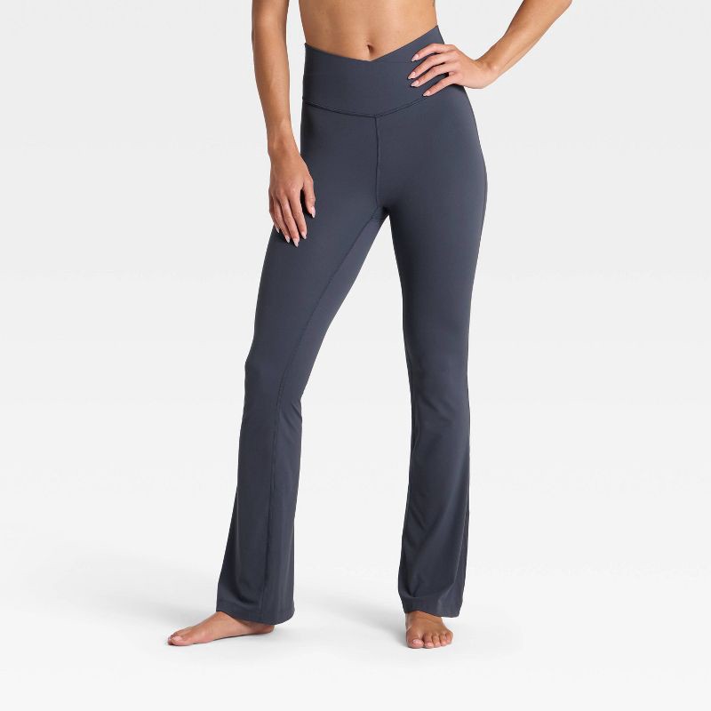 slide 1 of 5, Women's Everyday Soft Crossover Flare Leggings - All In Motion™ Navy Blue XXL, 1 ct