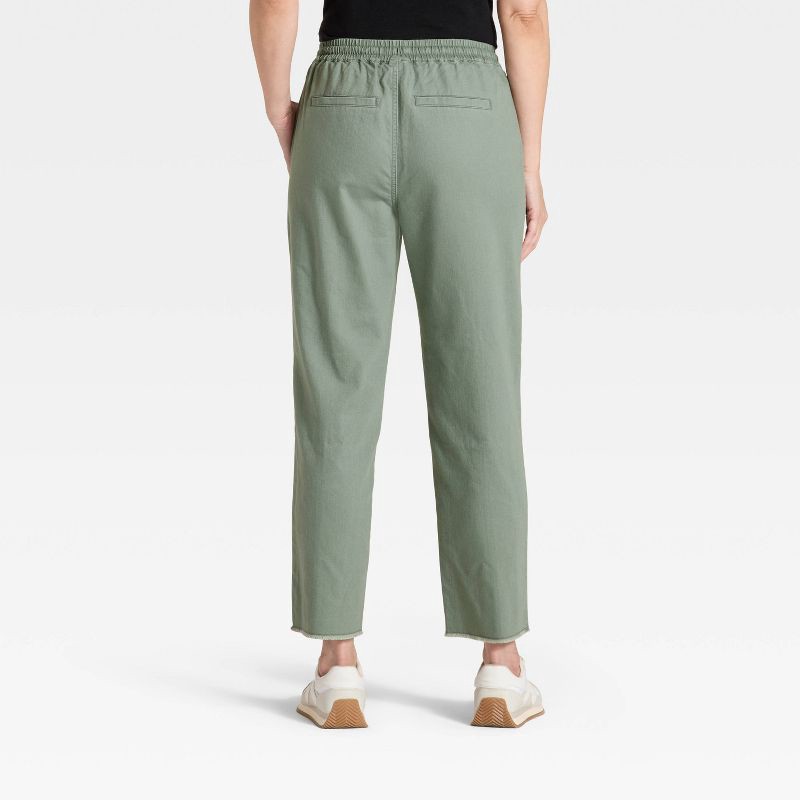 slide 2 of 3, Women's Mid-Rise Tie-Waist Pull-On Pants - Universal Thread™ Green S, 1 ct