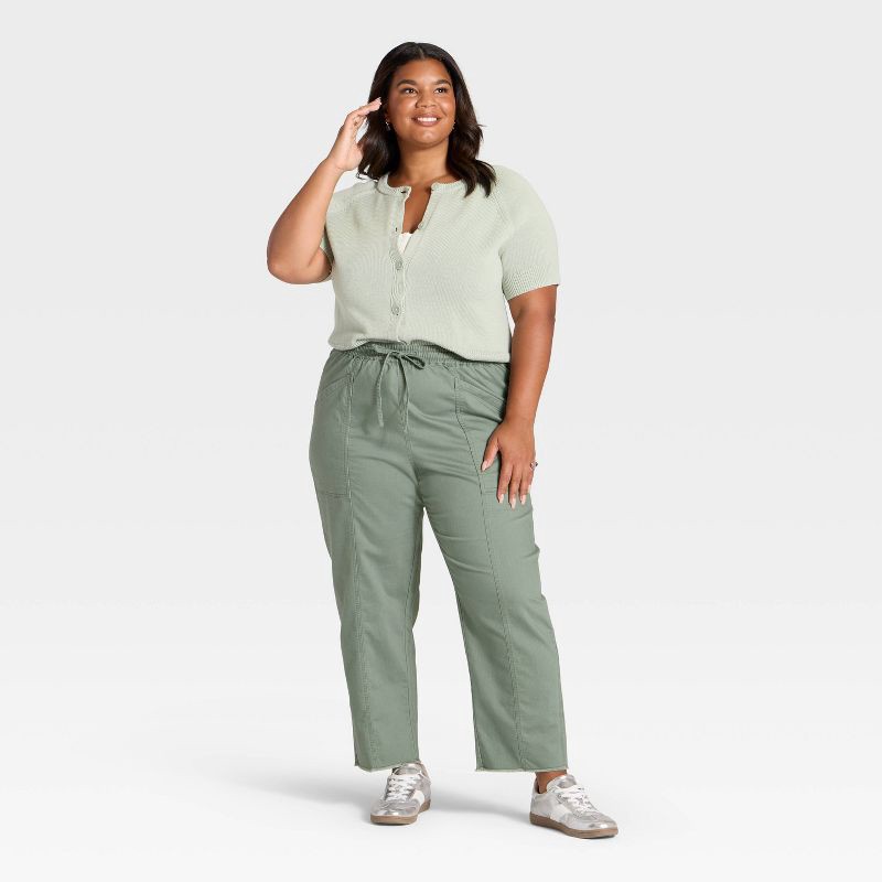 slide 3 of 3, Women's Mid-Rise Tie-Waist Pull-On Pants - Universal Thread™ Green XXL, 1 ct