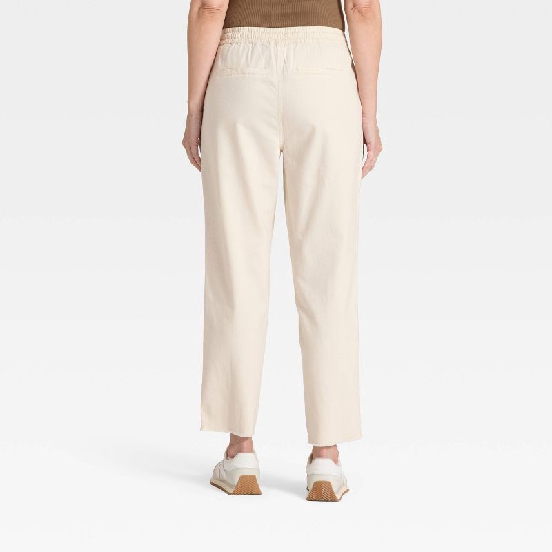 slide 2 of 3, Women's Mid-Rise Tie-Waist Pull-On Pants - Universal Thread™ Cream L, 1 ct