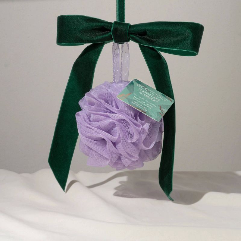 slide 2 of 4, EcoTools Snowflake Delicate Bath Sponge - Purple, 1 ct