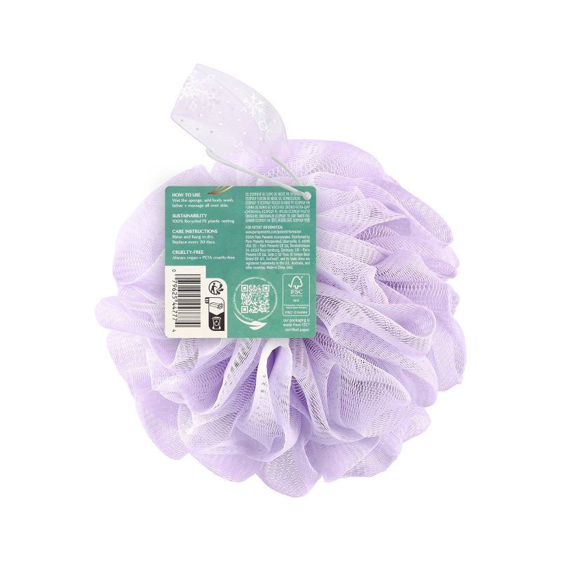 slide 4 of 4, EcoTools Snowflake Delicate Bath Sponge - Purple, 1 ct