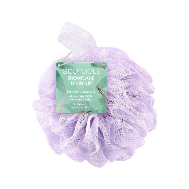 slide 1 of 4, EcoTools Snowflake Delicate Bath Sponge - Purple, 1 ct