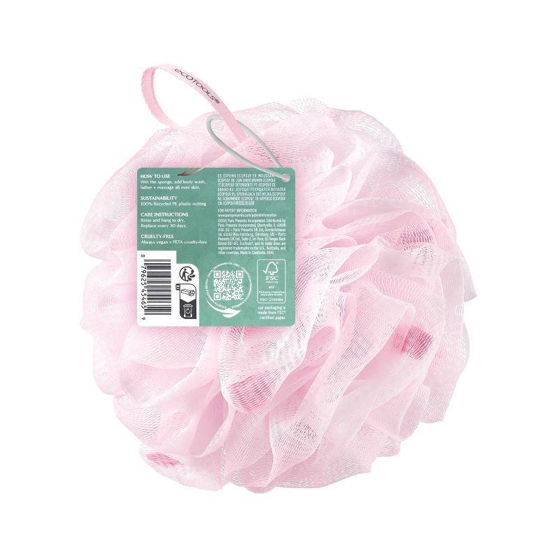 slide 4 of 4, EcoTools Lathering Bath Sponge - Pink, 1 ct