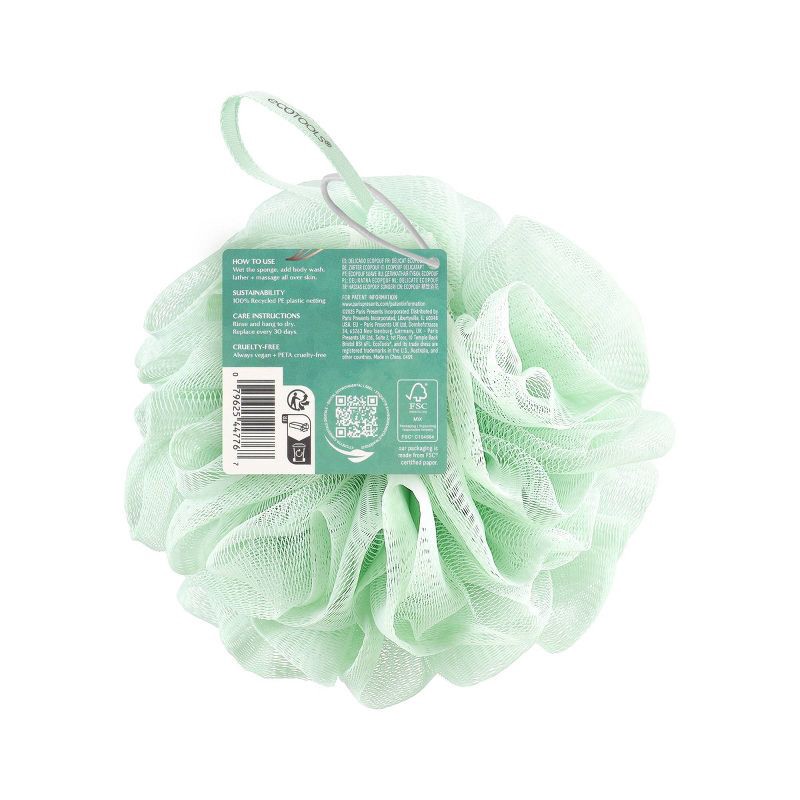 slide 4 of 4, EcoTools Delicate Bath Sponge - Green, 1 ct