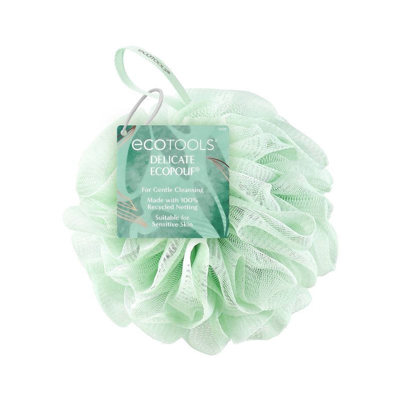 slide 1 of 4, EcoTools Delicate Bath Sponge - Green, 1 ct