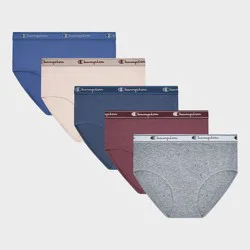 Champion Women's 5pk Cotton Stretch Iconic Essentials Briefs - M