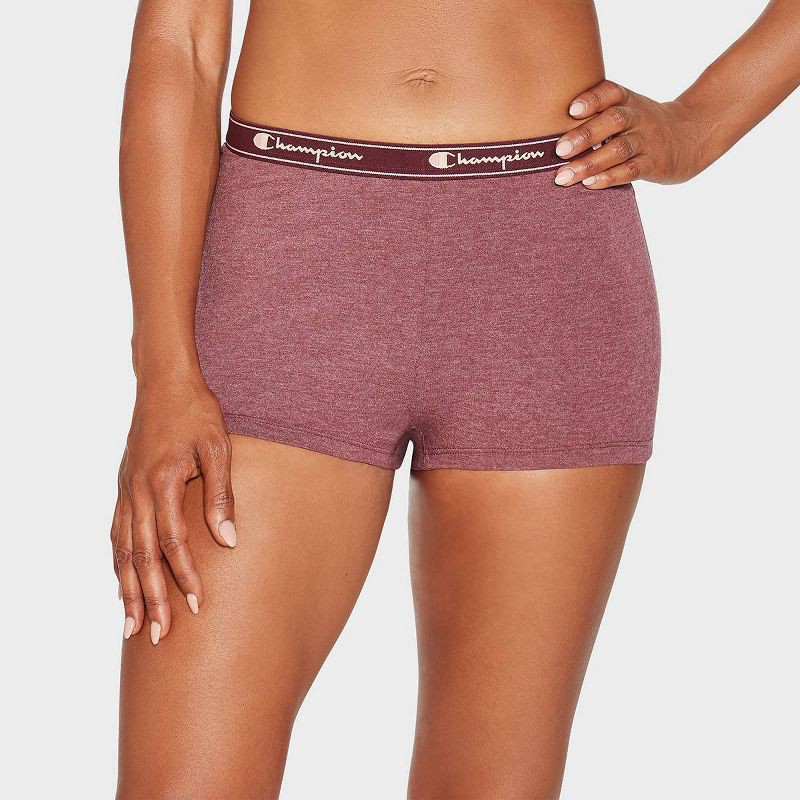 slide 2 of 6, Champion Women's 5pk Cotton Stretch Iconic Essentials Boyshorts - XL, 5 ct
