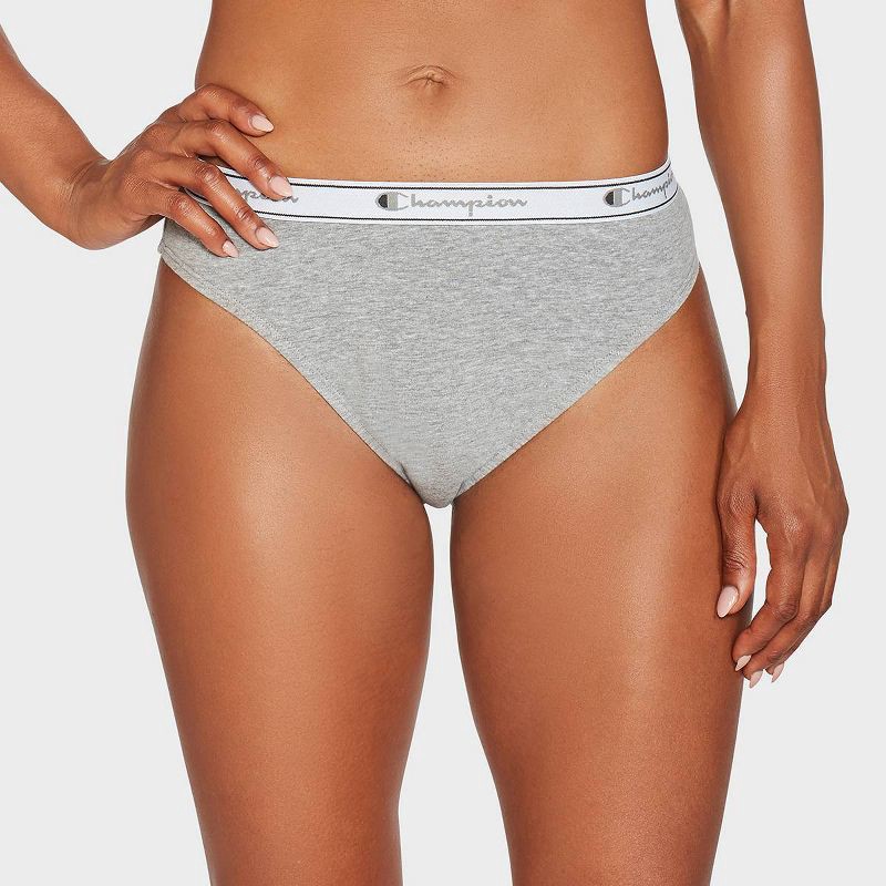 slide 2 of 6, Champion Women's 5pk Cotton Stretch Iconic Essentials Hi-Cut Underwear - S, 5 ct