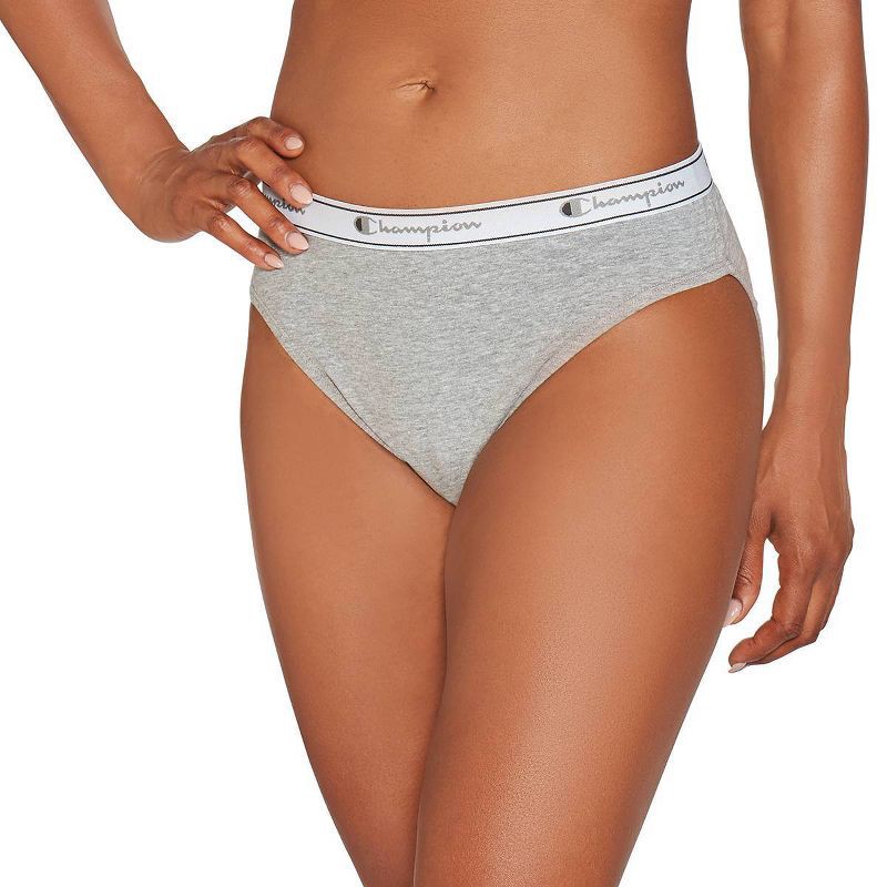 slide 3 of 6, Champion Women's 5pk Cotton Stretch Iconic Essentials Hi-Cut Underwear - XL, 5 ct