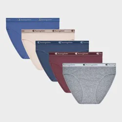 Champion Women's 5pk Cotton Stretch Iconic Essentials Hi-Cut Underwear - XL