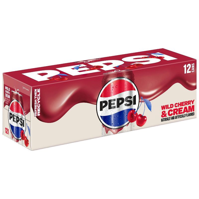 slide 2 of 11, Pepsi Wild Cherry & Cream Soda - 12pk/12 fl oz Cans, 12 ct; 12 fl oz