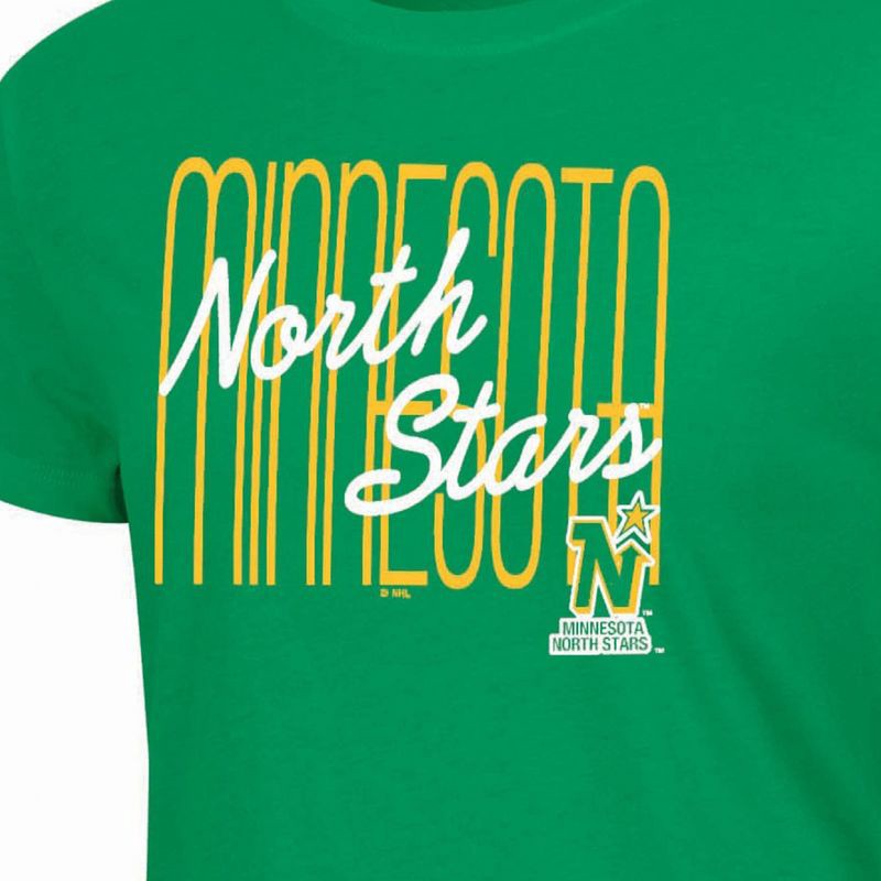 slide 3 of 3, NHL Minnesota North Stars Women's Vintage Short Sleeve T-Shirt with Puff Inc - S, 1 ct