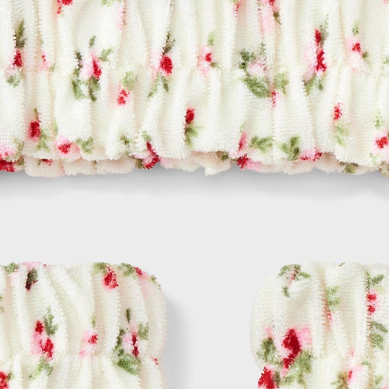 slide 3 of 3, Hair Headwrap with Cuffs Set 3pc - Wild Fable™ Cream Floral, 3 ct