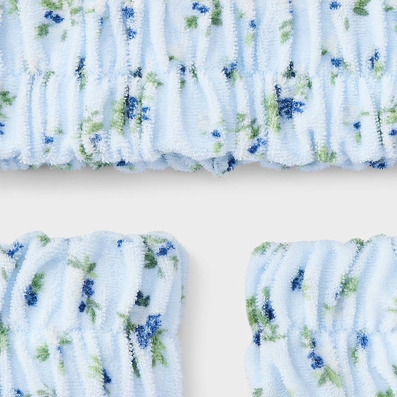 slide 3 of 3, Hair Headwrap with Cuffs Set 3pc - Wild Fable™ Blue Floral, 3 ct