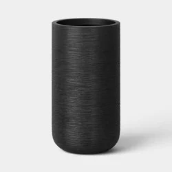 Fluted Outdoor Planter Black 12"x21" - Threshold™