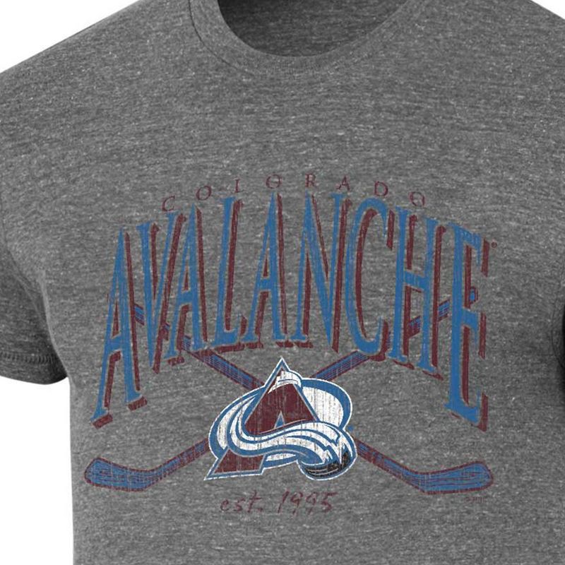 slide 3 of 3, NHL Colorado Avalanche Men's Short Sleeve Gray Tri-Blend T-Shirt - XXL, 1 ct