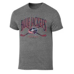 NHL Columbus Blue Jackets Men's Short Sleeve Gray Tri-Blend T-Shirt - XL
