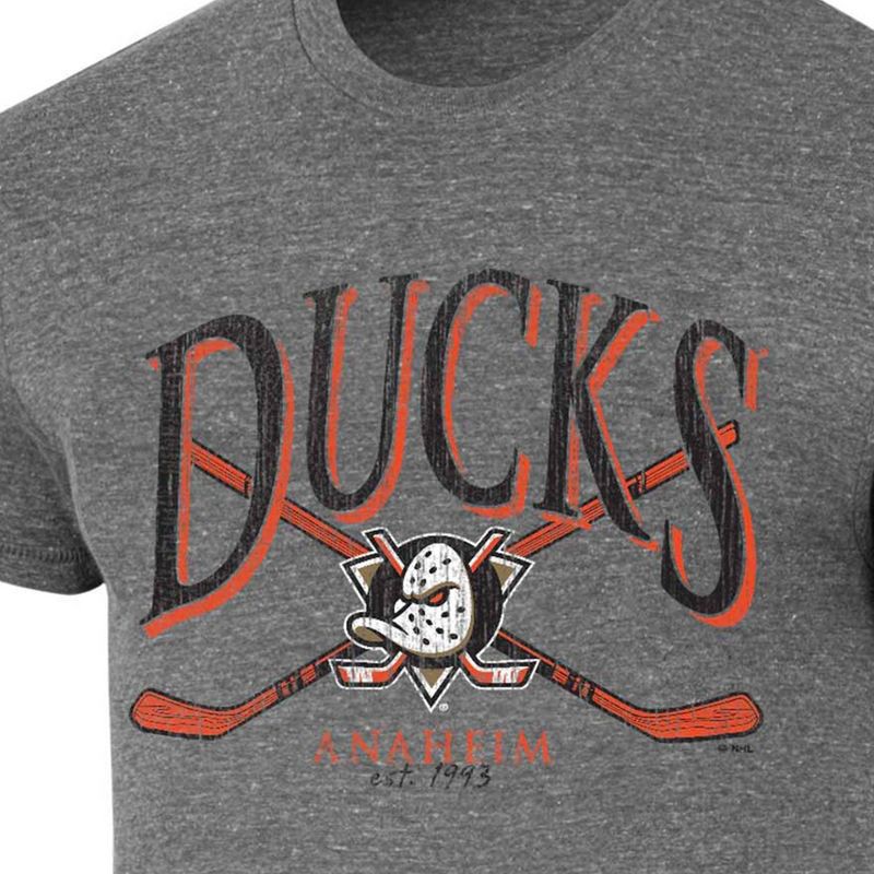 slide 3 of 3, NHL Anaheim Ducks Men's Short Sleeve Gray Tri-Blend T-Shirt - L, 1 ct