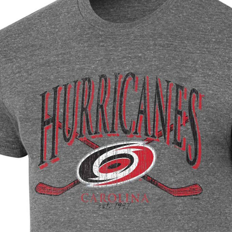 slide 3 of 3, NHL Carolina Hurricanes Men's Short Sleeve Gray Tri-Blend T-Shirt - S, 1 ct