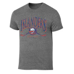 NHL New York Islanders Men's Short Sleeve Gray Tri-Blend T-Shirt - S