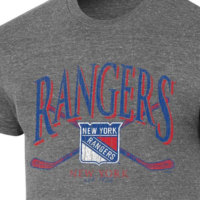 slide 3 of 3, NHL New York Rangers Men's Short Sleeve Gray Tri-Blend T-Shirt - S, 1 ct