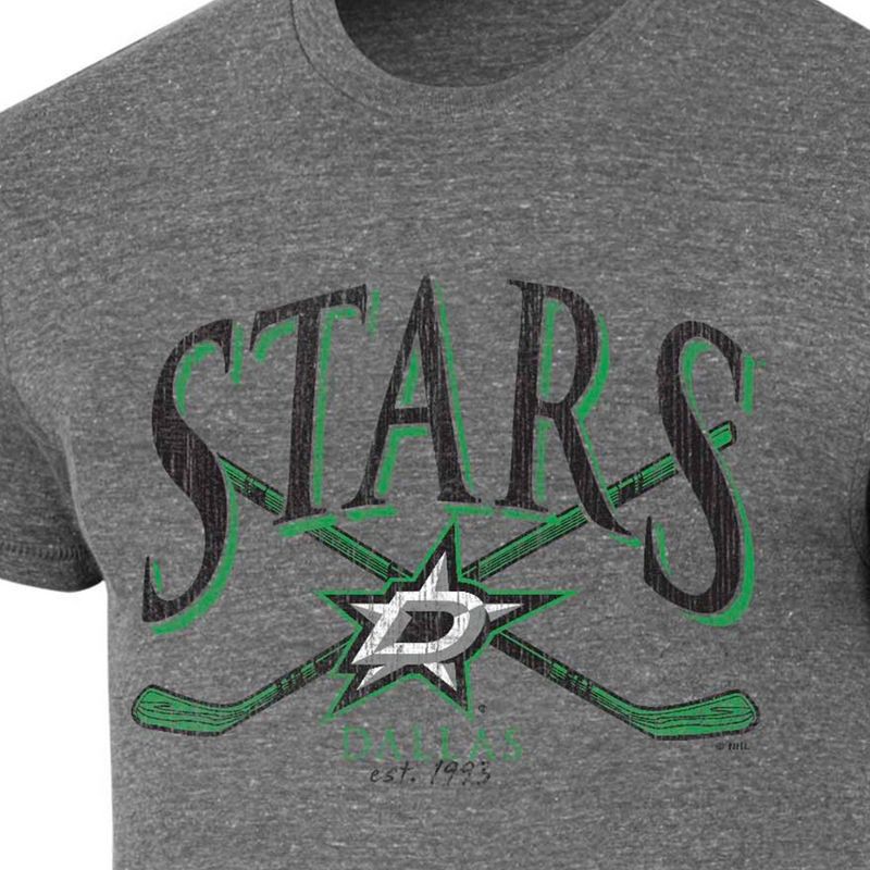 slide 3 of 3, NHL Dallas Stars Men's Short Sleeve Gray Tri-Blend T-Shirt - M, 1 ct