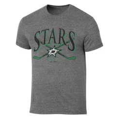 NHL Dallas Stars Men's Short Sleeve Gray Tri-Blend T-Shirt - XXL