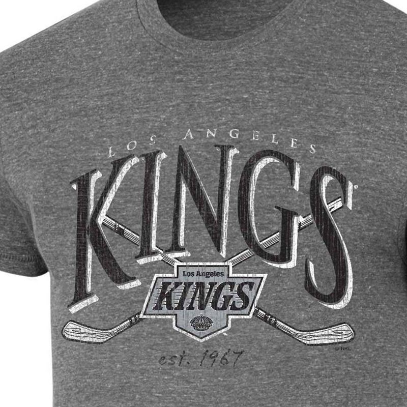 slide 3 of 3, NHL Los Angeles Kings Men's Short Sleeve Gray Tri-Blend T-Shirt - L, 1 ct
