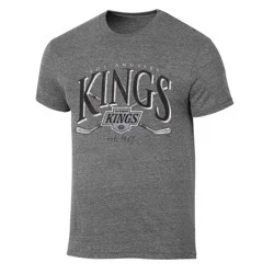 NHL Los Angeles Kings Men's Short Sleeve Gray Tri-Blend T-Shirt - L